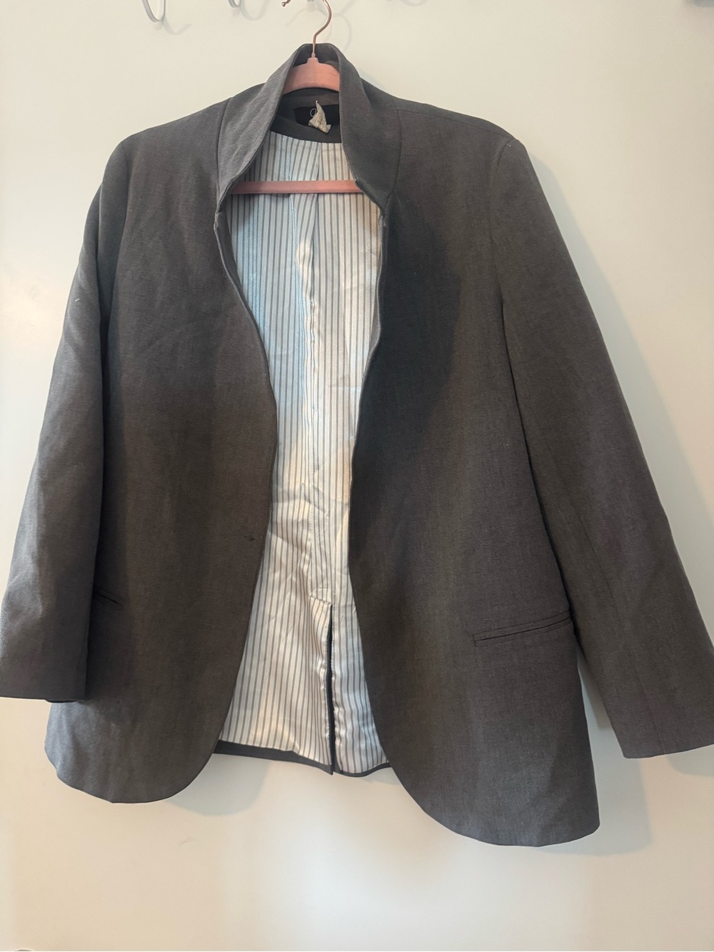 Classic Open-Front Gray Blazer